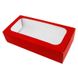 Коробка для макаронс, пряников с окном 20х10х5см Красная (5шт): Сервировка и упаковка