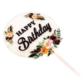 Пластмасовий топер Happy Birthday Ніжні мотиви №1 2509::1 фото