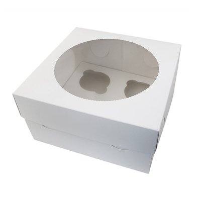 Коробка для капкейков на 4шт Белая с окошком (5шт) lp64::2 фото