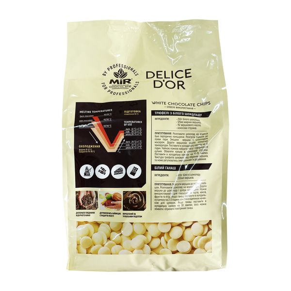 Шоколад белый W825 31% Delice D’or, 2,5кг W825-2500 фото