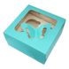 Коробка для капкейків на 4шт Бірюзова з метеликом (5шт): Сервірування та пакування