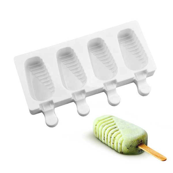 Силіконова форма для морозива Ескімо з декором 4шт 3073 фото
