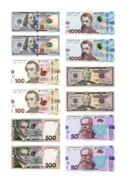 Вафельна картинка Гривні та долари 20х30см 027027/pr626 фото
