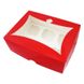 Коробка для капкейків 6шт Червона з вікном (5шт): Сервірування та пакування