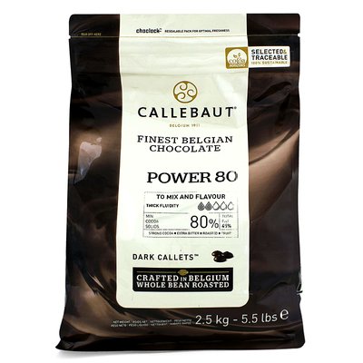 Шоколад чорний Callebaut Power 80%, 2,5кг 80-20-44-E4-U71 фото