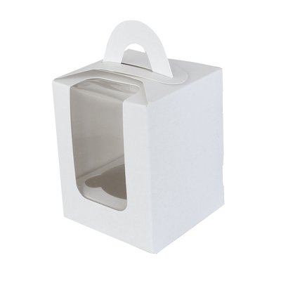 Коробка для 1 кексу Біла 10х8,2х8,2см (5шт) 00144 фото