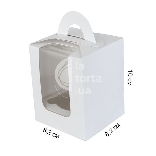 Коробка для 1 кекса Белая 10х8,2х8,2см (5шт) 00144 фото