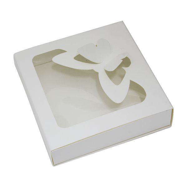 Коробка для пряників 12х12см Біла/Молочна з вікном Метелик (5шт) 822::5 фото