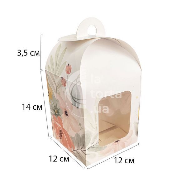 Коробка для паски мелованная 12x12x14см з малюнком (5шт) 00215::1 фото