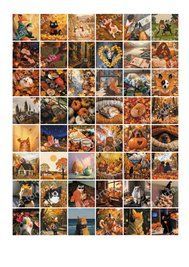 Сахарная картинка Осенний муд 3х3см (48шт) на листе 20х30см 028028/pr766 фото