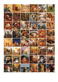 Сахарная картинка Осенний муд 3х3см (48шт) на листе 20х30см 028028/pr766 фото
