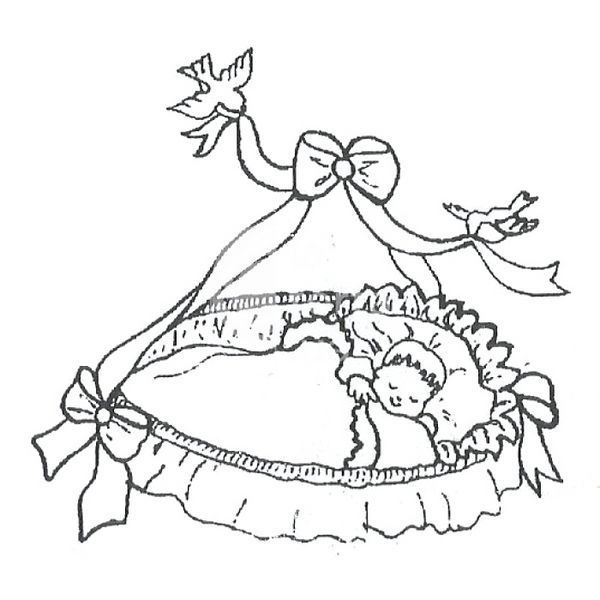 Печворк Колиска з малюком Baby In Basket фото