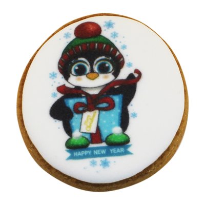 Медово-имбирный пряник Пингвинчик с подарком 10080::57 фото