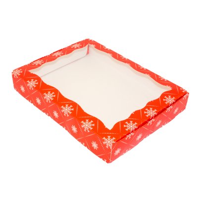 Коробка для пряников 15х20см Красная со снежинками (5шт) av1::5 фото