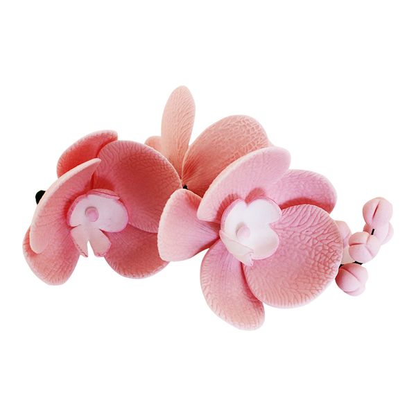 Сахарная фигурка Веточка орхидеи розовая 07522 фото