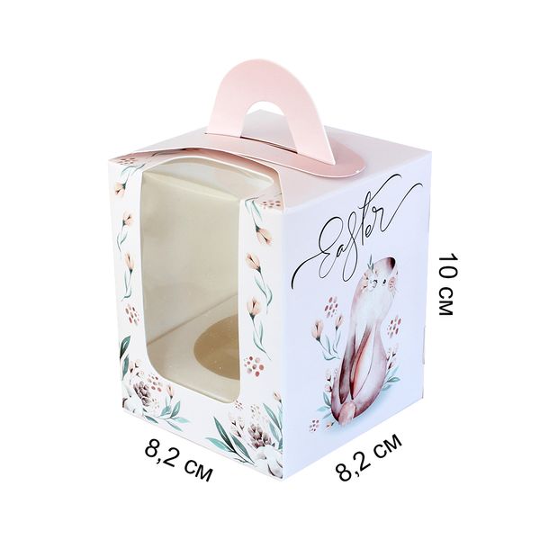 Коробка для 1 кекса Розовый зайчик 10х8,2х8,2см (5шт) 00144::3 фото