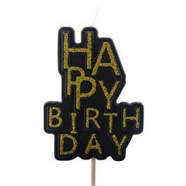 Свічка Happy Birthday Чорна 38275::2 фото