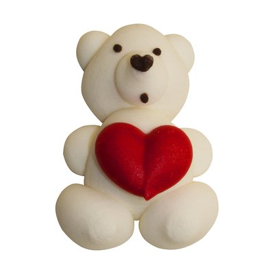 Цукрова фігурка Білий ведмедик з сердечком 30151 фото