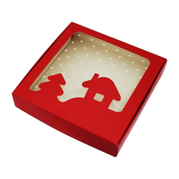 Коробка для пряників 15х15см Червона Новий Рік (5шт) 927::13 фото