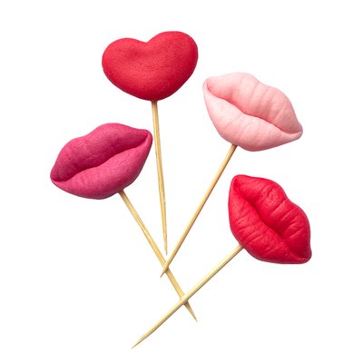 Сахарний декор Сердечки с поцелуями (9шт) 10525 фото
