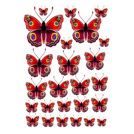 Вафельна картинка Метелики червоні 20х29 wk180 фото