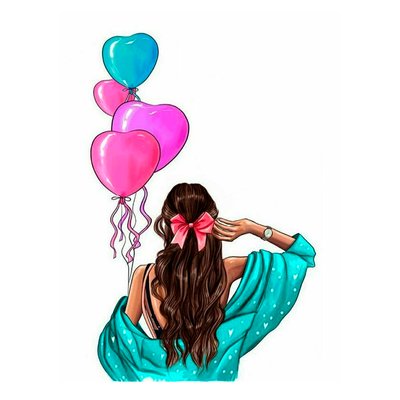 Цукрова картинка Дівчинка з кульками 20х30 028028/pr157 фото