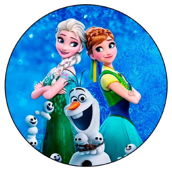 Вафельная картинка Снеговик и сёстры 14х14 wk335 фото