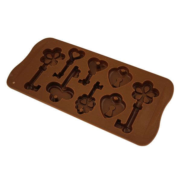 Силіконова форма для шоколаду і карамелі Ключ із замком 3505 фото