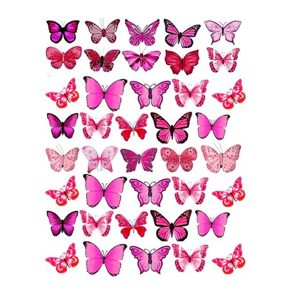 Вафельна картинка Метелики рожеві 20х29 wk181 фото