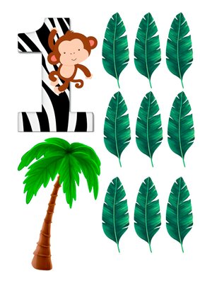 Сахарная картинка Пальма и листья 20x30см 028028/pr254 фото