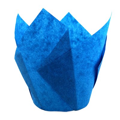 Бумажная форма для кексов Тюльпан - Синие, 150шт ТЛ-1::blue фото