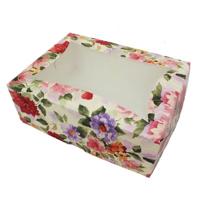 Коробка для капкейків на 6шт Квіти пастель з вікном (5шт) 972::26 фото