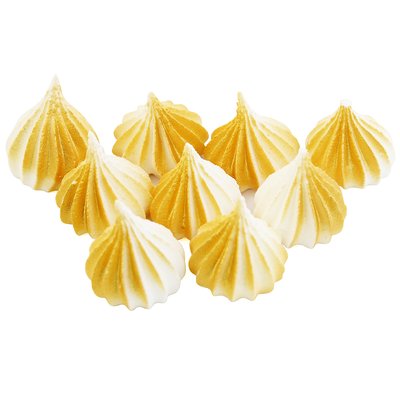 Сахарный декор Мини-безе белые с золотым сиянием 18852 фото