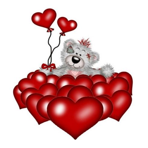 Вафельна картинка Ведмедик з сердечками 14х14 wk413 фото