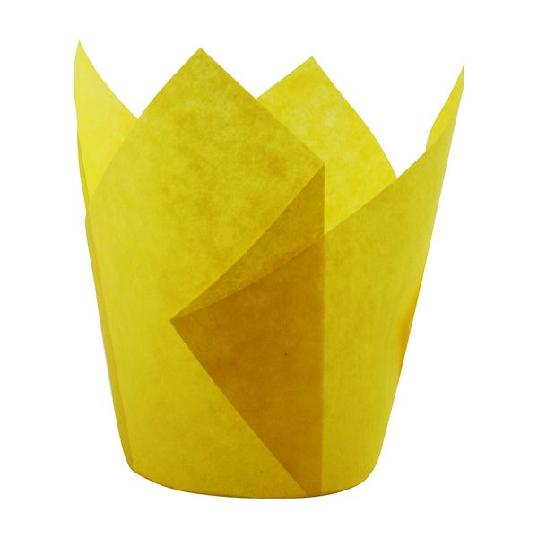 Бумажная форма для кексов Тюльпан - Желтые, 160шт ТЛ-1::yellow фото