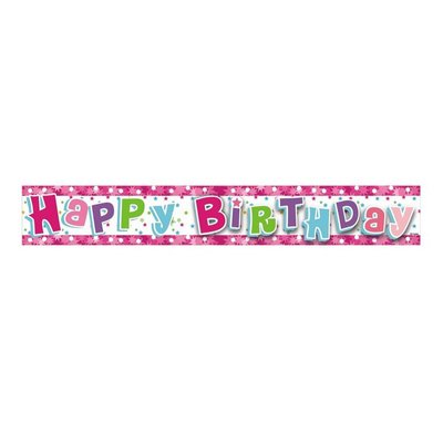 Банер Happy Birthday рожевий 68757 фото