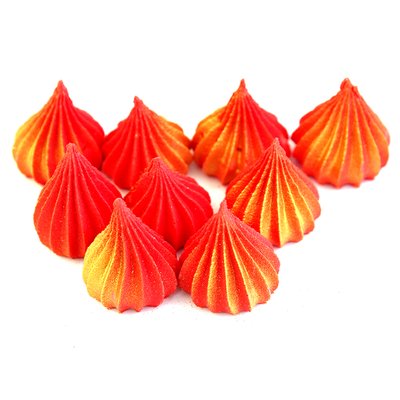 Сахарный декор Мини-безе красные с золотым сиянием 19004 фото