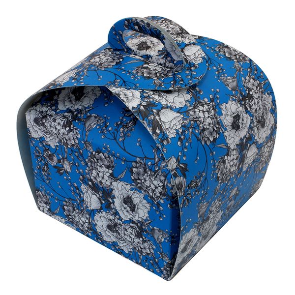 Коробка-бонбоньєрка 11х11х11см Синій орнамент (5шт) 820::1 фото