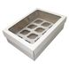 Коробка для капкейков на 12шт микрогофра с окном, 35х25х11см: Сервировка и упаковка
