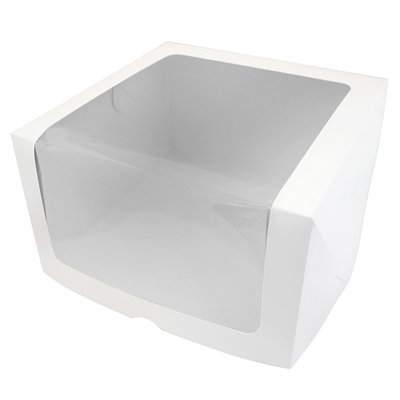 Коробка для мусового торта біла 25х25х15см (5шт) lp58 фото
