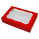 Коробка для пряников 15х10х3см с окном Красная (5шт): Сервировка и упаковка