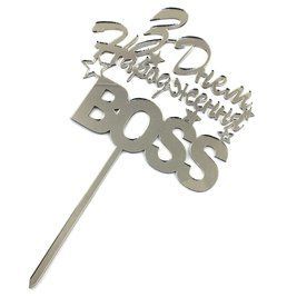 Дзеркальний топер З днем народження Boss (маленький) Т017::65 фото