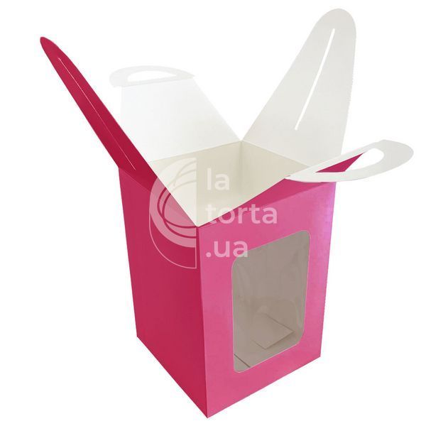 Коробка для пасхи розовая 14х14х19см (5шт) 00216::2 фото