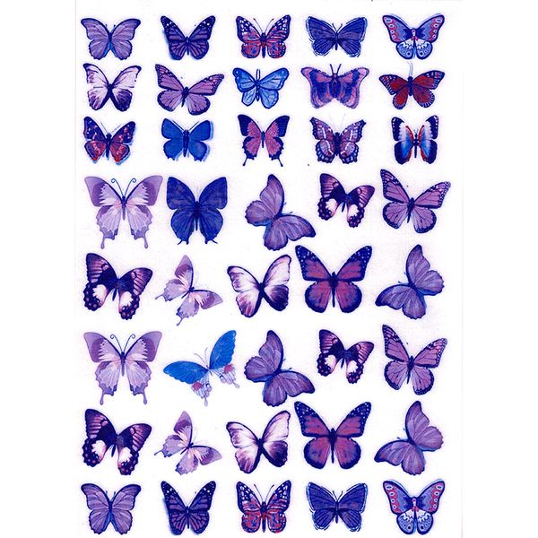 Вафельна картинка Метелики бузково-фіолетові 20х29 wk184 фото