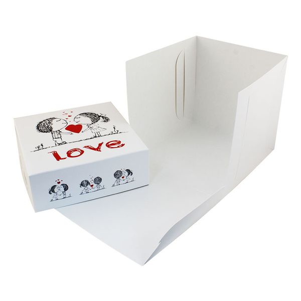 Коробка для бенто-торта 16x16x16 Кохання (5шт)  1029 фото