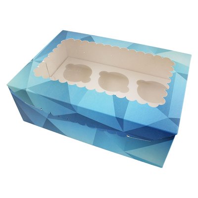 Коробка для капкейків 6шт Біла з прямокутним вікном (5шт) 972::28 фото