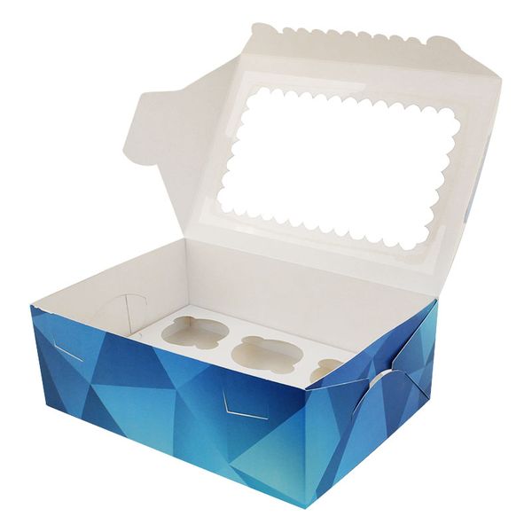 Коробка для капкейків 6шт Біла з прямокутним вікном (5шт) 972::28 фото