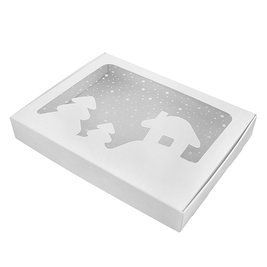 Коробка для пряников 15х20см с окном Новогодняя белая (5шт) 1399::8 фото