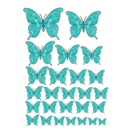 Вафельна картинка Метелики бірюзові 20х29 wk179 фото