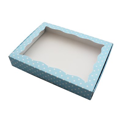 Коробка для пряників 15х20см Блакитна в горошок (5шт) av1::14 фото